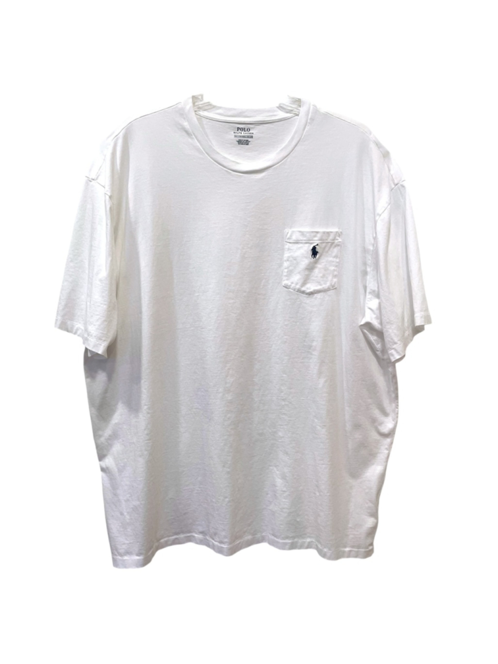 Polo Ralph Lauren Mens Size 3XLT Pocket T-Shirt Short Sleeve Cotton White Navy